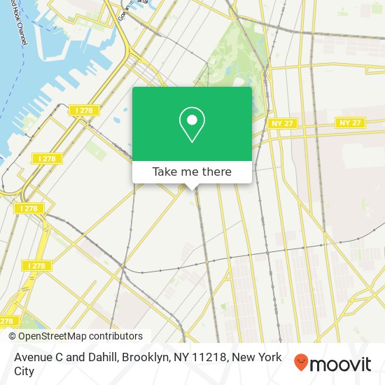 Avenue C and Dahill, Brooklyn, NY 11218 map