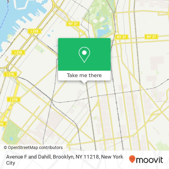 Mapa de Avenue F and Dahill, Brooklyn, NY 11218