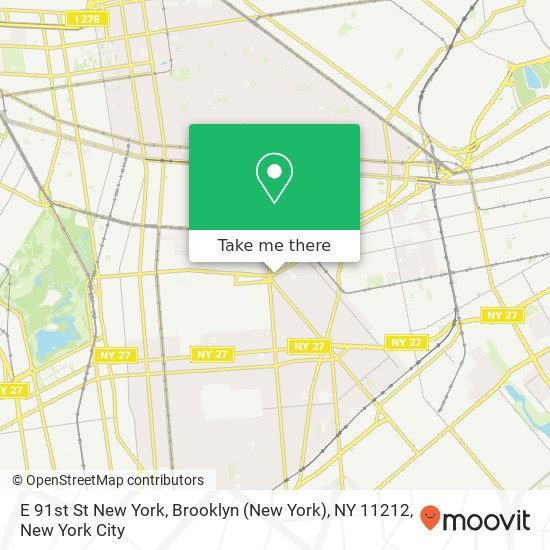Mapa de E 91st St New York, Brooklyn (New York), NY 11212