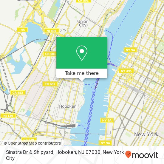 Sinatra Dr & Shipyard, Hoboken, NJ 07030 map