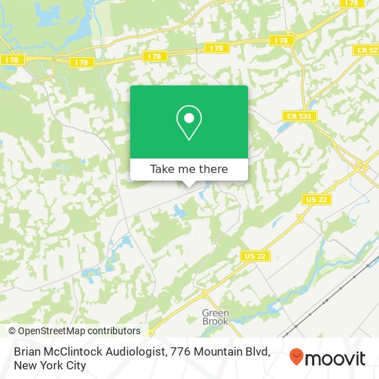 Mapa de Brian McClintock Audiologist, 776 Mountain Blvd