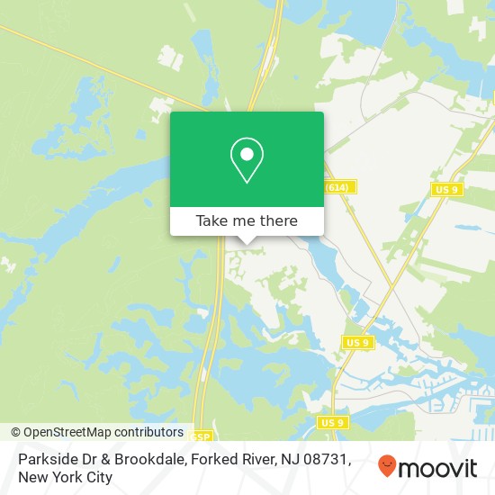 Mapa de Parkside Dr & Brookdale, Forked River, NJ 08731