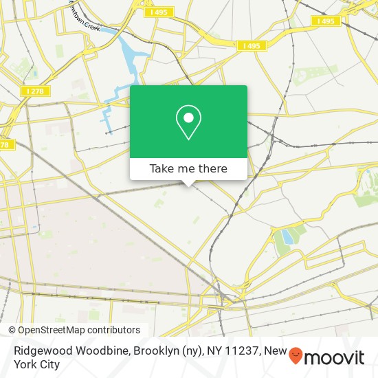 Mapa de Ridgewood Woodbine, Brooklyn (ny), NY 11237