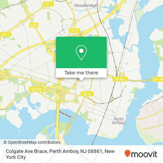 Mapa de Colgate Ave Brace, Perth Amboy, NJ 08861