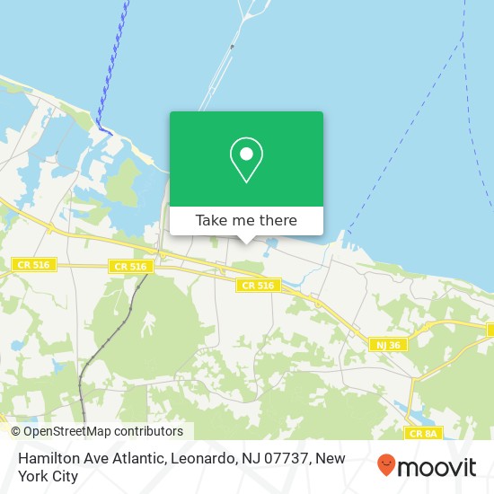 Mapa de Hamilton Ave Atlantic, Leonardo, NJ 07737