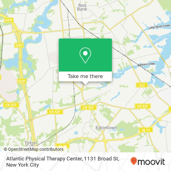 Atlantic Physical Therapy Center, 1131 Broad St map