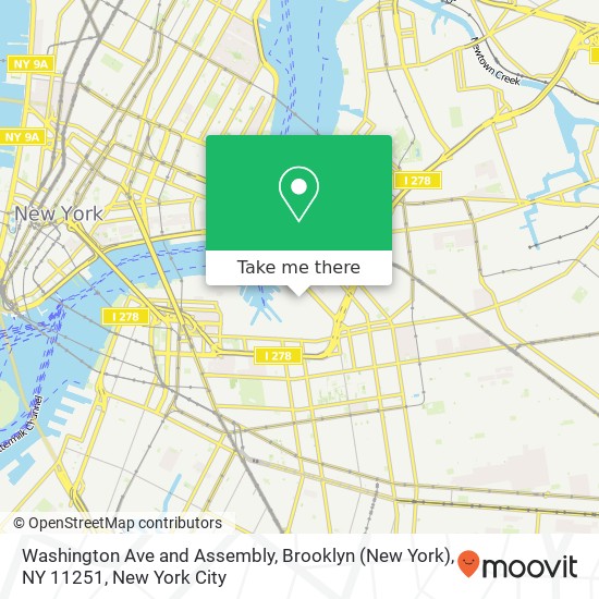 Washington Ave and Assembly, Brooklyn (New York), NY 11251 map