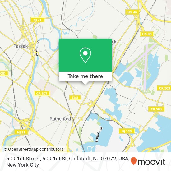 Mapa de 509 1st Street, 509 1st St, Carlstadt, NJ 07072, USA