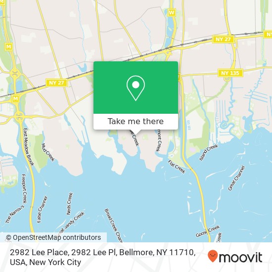 Mapa de 2982 Lee Place, 2982 Lee Pl, Bellmore, NY 11710, USA