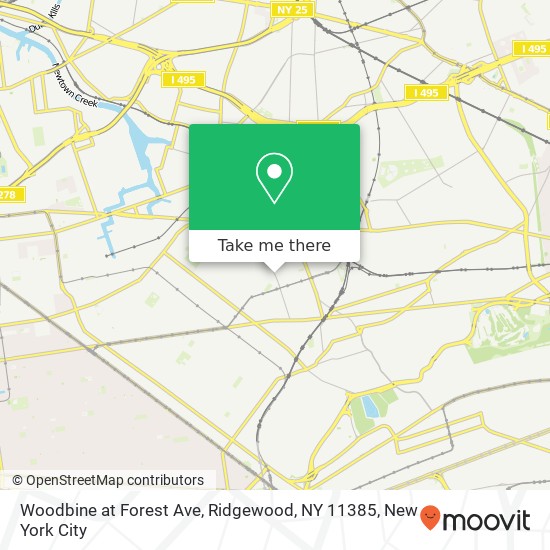 Mapa de Woodbine at Forest Ave, Ridgewood, NY 11385