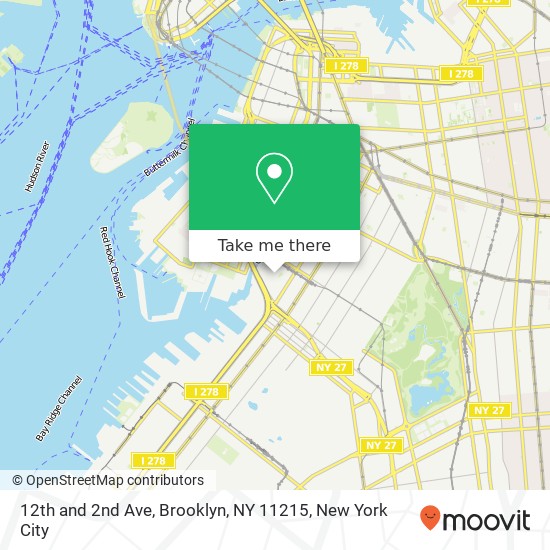 Mapa de 12th and 2nd Ave, Brooklyn, NY 11215