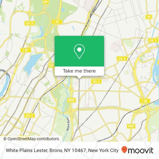 Mapa de White Plains Lester, Bronx, NY 10467