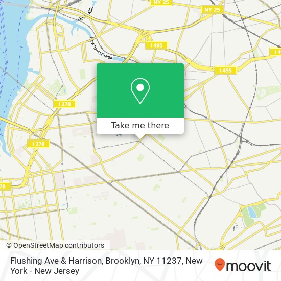Mapa de Flushing Ave & Harrison, Brooklyn, NY 11237