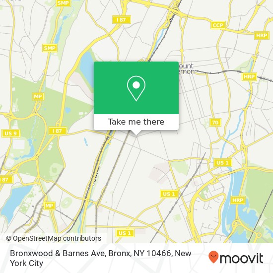 Mapa de Bronxwood & Barnes Ave, Bronx, NY 10466