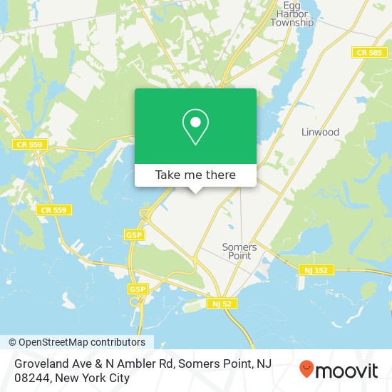 Mapa de Groveland Ave & N Ambler Rd, Somers Point, NJ 08244