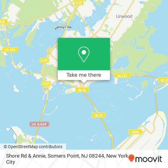 Mapa de Shore Rd & Annie, Somers Point, NJ 08244