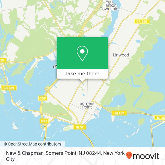 Mapa de New & Chapman, Somers Point, NJ 08244