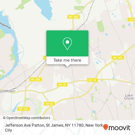 Mapa de Jefferson Ave Patton, St James, NY 11780