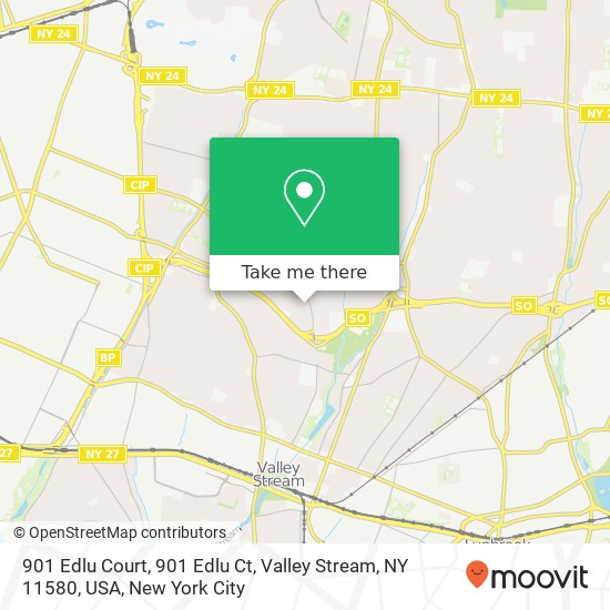 Mapa de 901 Edlu Court, 901 Edlu Ct, Valley Stream, NY 11580, USA