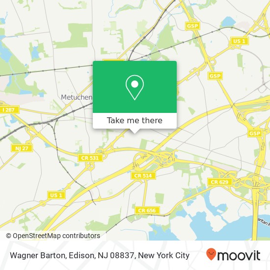 Mapa de Wagner Barton, Edison, NJ 08837