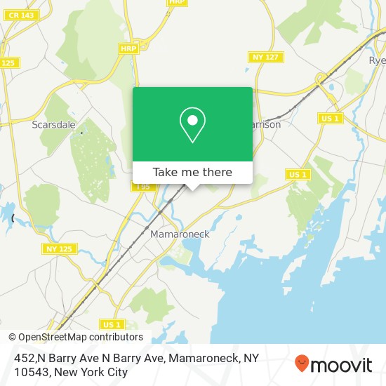 Mapa de 452,N Barry Ave N Barry Ave, Mamaroneck, NY 10543