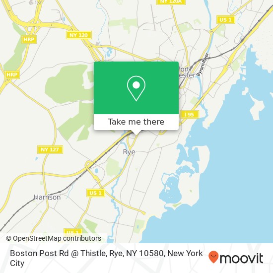 Mapa de Boston Post Rd @ Thistle, Rye, NY 10580