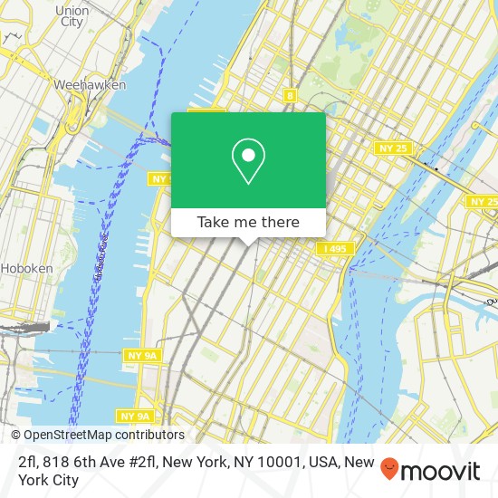 Mapa de 2fl, 818 6th Ave #2fl, New York, NY 10001, USA
