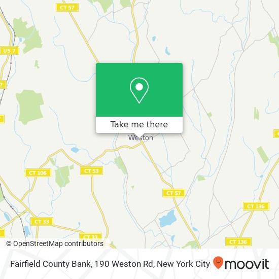 Mapa de Fairfield County Bank, 190 Weston Rd