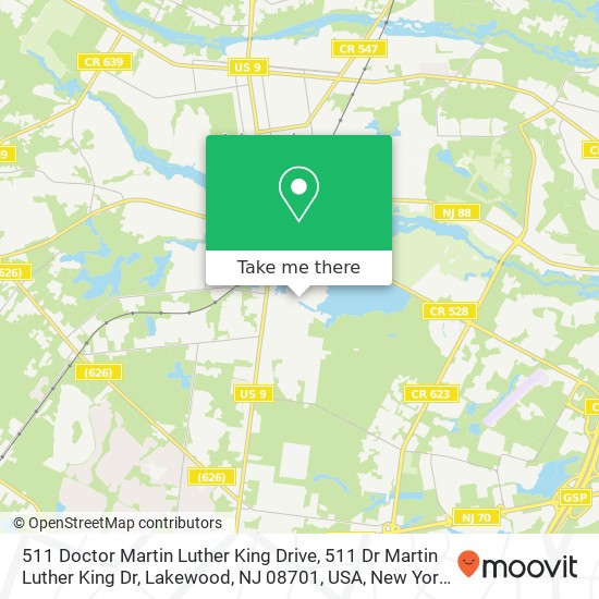 511 Doctor Martin Luther King Drive, 511 Dr Martin Luther King Dr, Lakewood, NJ 08701, USA map