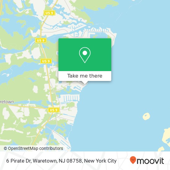 Mapa de 6 Pirate Dr, Waretown, NJ 08758
