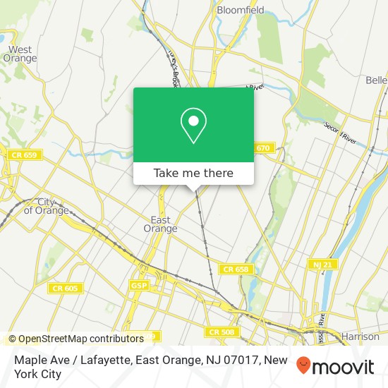 Maple Ave / Lafayette, East Orange, NJ 07017 map