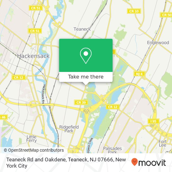 Teaneck Rd and Oakdene, Teaneck, NJ 07666 map