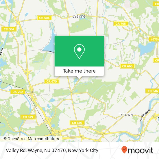 Mapa de Valley Rd, Wayne, NJ 07470