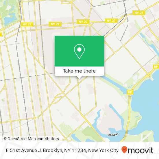 Mapa de E 51st Avenue J, Brooklyn, NY 11234