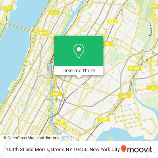 Mapa de 164th St and Morris, Bronx, NY 10456