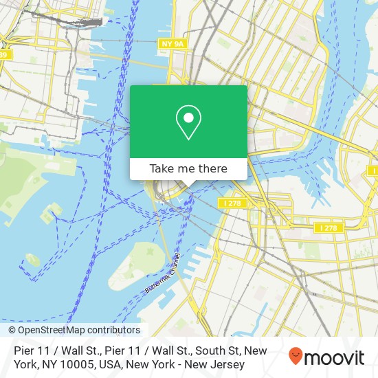 Pier 11 / Wall St., Pier 11 / Wall St., South St, New York, NY 10005, USA map