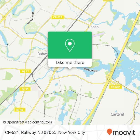 Mapa de CR-621, Rahway, NJ 07065