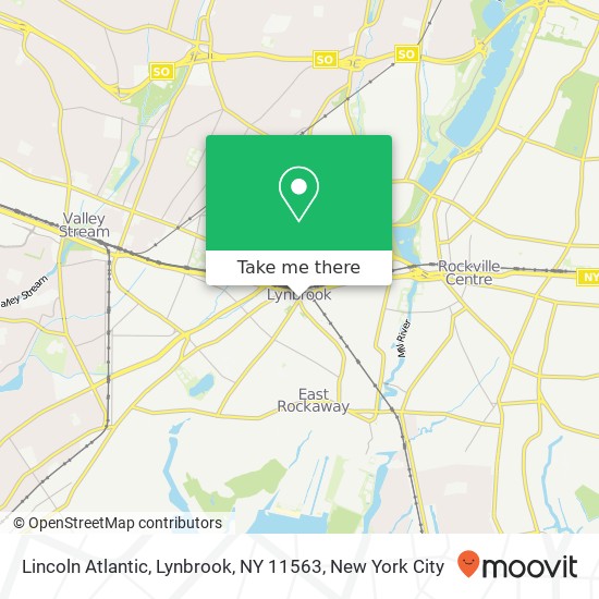 Mapa de Lincoln Atlantic, Lynbrook, NY 11563