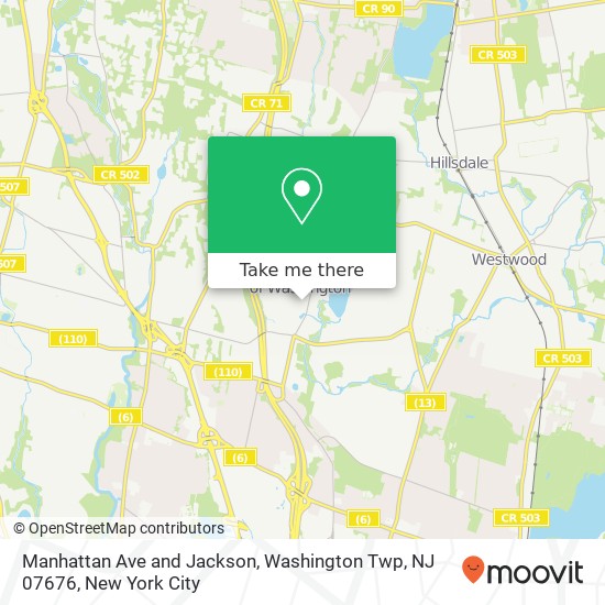 Mapa de Manhattan Ave and Jackson, Washington Twp, NJ 07676
