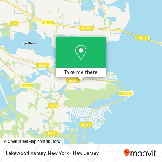 Mapa de Lakewood Asbury, Ocean Gate, NJ 08740