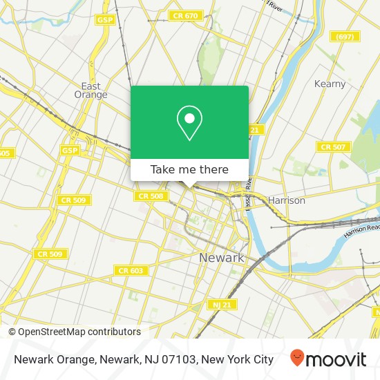 Mapa de Newark Orange, Newark, NJ 07103