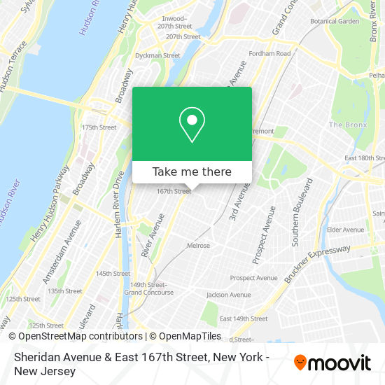 Sheridan Avenue & East 167th Street map
