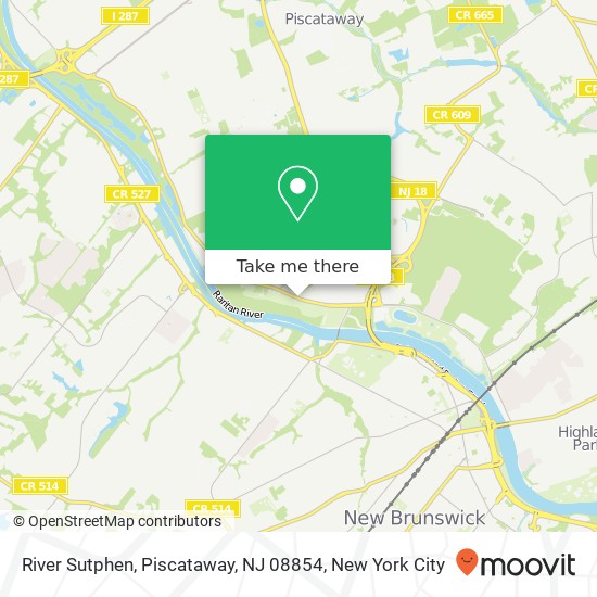 Mapa de River Sutphen, Piscataway, NJ 08854