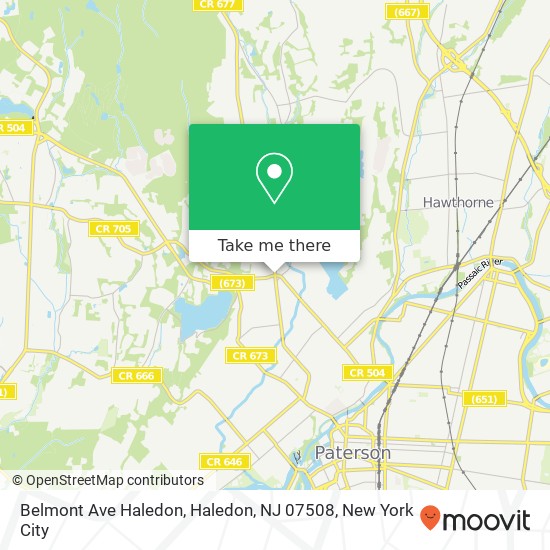 Mapa de Belmont Ave Haledon, Haledon, NJ 07508