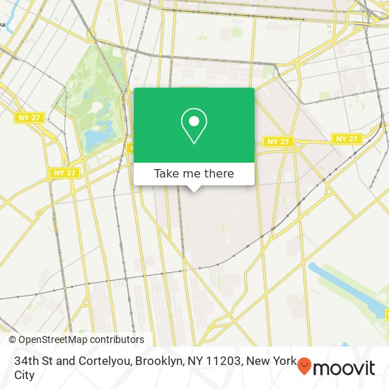 Mapa de 34th St and Cortelyou, Brooklyn, NY 11203