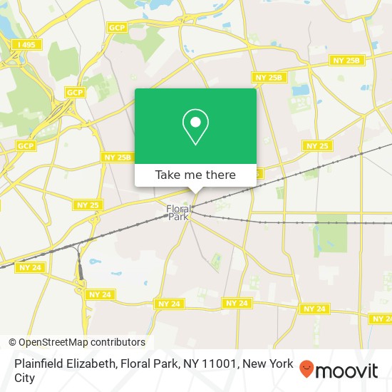 Mapa de Plainfield Elizabeth, Floral Park, NY 11001