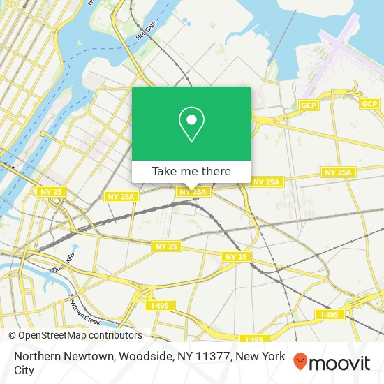 Northern Newtown, Woodside, NY 11377 map