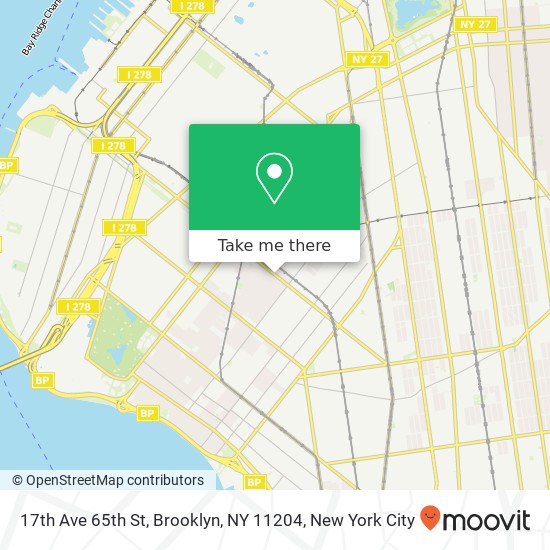 17th Ave 65th St, Brooklyn, NY 11204 map