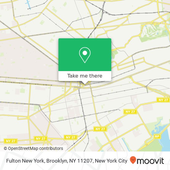 Mapa de Fulton New York, Brooklyn, NY 11207