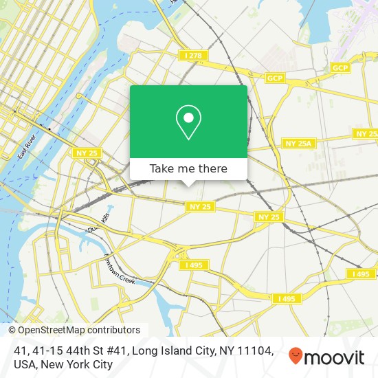 Mapa de 41, 41-15 44th St #41, Long Island City, NY 11104, USA